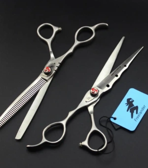 7" left handed hairdressing scissors matte left hand hair scissors for salon barber left cutting lefty thinning shears