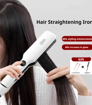 Professional Hair Straightener Curling Iron Ceramic Flat Iron Negative Ion Wide Plate Temperature Adjustable Hair Straightener