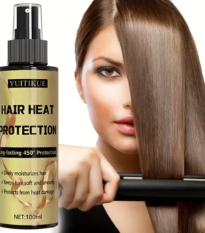 Hair heat protection spray, long-lasting protection up to 450 degrees, deeply moisturizes hair, making it soft and smooth.