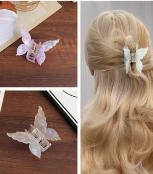 Acetate Retro Butterfly Hair Claw Sweet Cute Fairy Colorful Women Hair Clamp Clip Crab Headband Clips Hair Styling Accessories