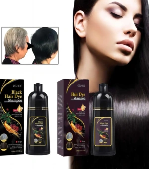 Hair Color Dye Shampoo Gray White Cover Natural Fast Dye Repair Dry Damaged Cleaning Nourishing Roots Restore Black Hair Shampoo