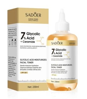 SADOER Glycolic Acid Toner Face Serum Facial Skincare Moisturizing Facial Toner Firming Nourishing Face Essence Skin Care