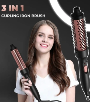 3 IN 1 Electric Thermal Brush 32mm Round Brush Volumizing Brush Heated Curling Iron Brush Super Light and Easy Handling