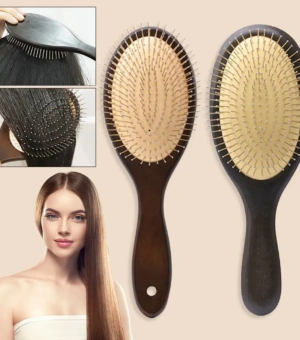 Hairbrush Head Massage Brush Wood Hair Brush Hair Combing Steel Hair Brush Hair Care With Steel Needle Scalp Airbag Hair brush