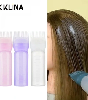 KLINA 120ml Hair Root Comb Applicator Bottle Hair Color Oiling Dye Brush Squeeze Bottles For Styling ABS Refill Container