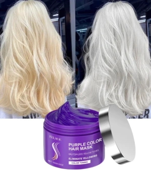 Keratin Purple Hair Mask Gray Color Fixing Hair Fading Yellow Bleach For Hair Repair Cover Grey Blonde Hair Smoothing Hair 100g